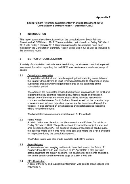 Appendix 2 Consultation Summary Report , item 33.1 PDF 428 KB