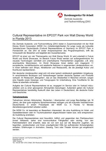 Epcot Florida - Bewerberinformation - Zentrale Auslands- und ...