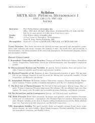 Syllabus METR 3213: Physical Meteorology I - University of Oklahoma