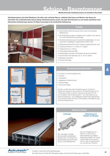 Schüco - Raumtrenner - Ackutech AG