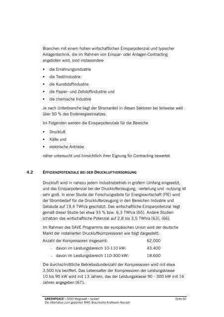 2000 Megawatt â sauber! Die Studie - Greenpeace