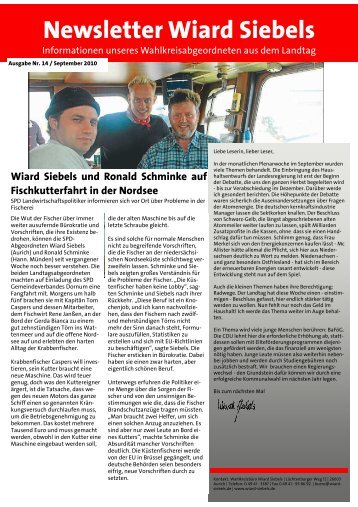 Newsletter Nr. 14 / September 2010 - Wiard Siebels