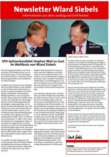 Newsletter Nr 24 / MÃ¤rz - April 2012 - Wiard Siebels