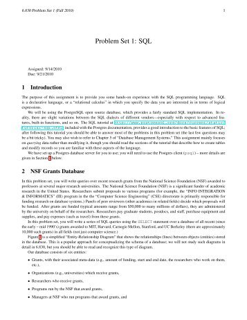 Problem Set 1: SQL - MIT Database Group