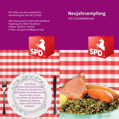 Neujahrsempfang mit GrÃ¼nkohlessen - SPD Grafschaft Bentheim