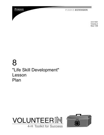 "Life Skill Development" Lesson Plan - Indiana 4-H - Purdue University