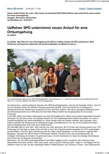 Neue OsnabrÃ¼cker Zeitung, 10. August 2011 - Dr. Martin Schwanholz