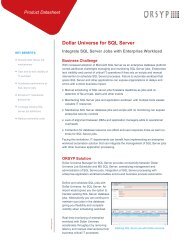 Dollar Universe for SQL Server - Orsyp