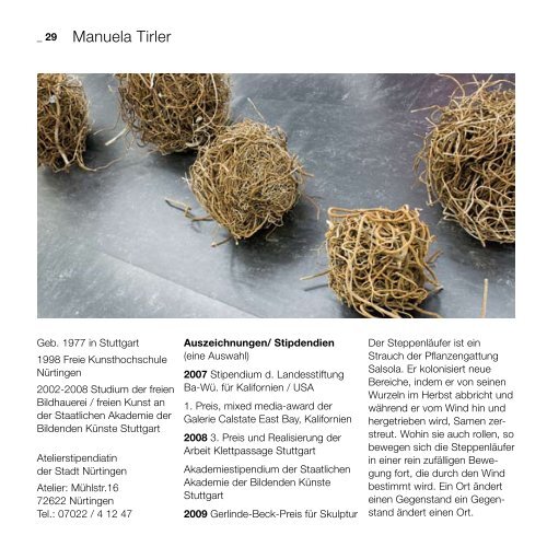 Download Broschüre Ateliertage 2009 - Kunstverein Kirchheim eV