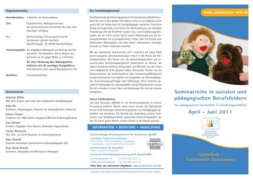 Seminarreihe in sozialen und pÃ¤dagogischen Berufsfeldern April ...