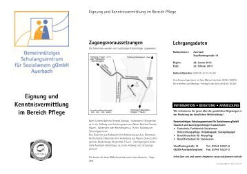 Eignung und Kenntnisvermittlung im Bereich Pflege