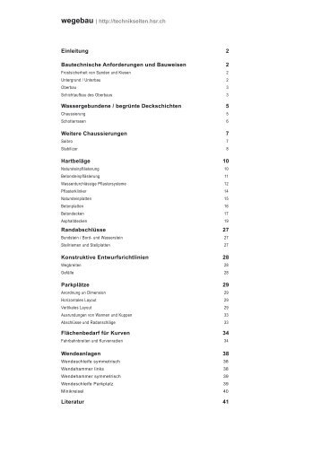 wegebau | http://technikseiten.hsr.ch Einleitung 2 Bautechnische ...
