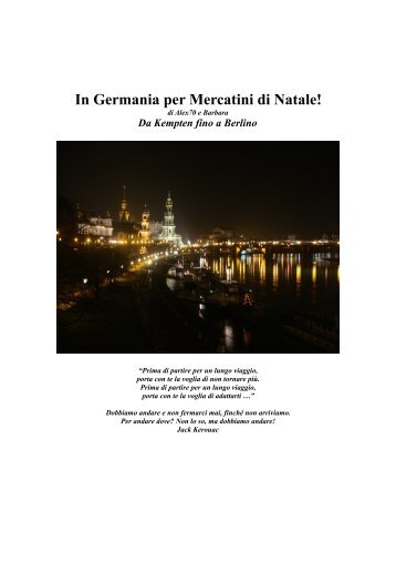 In Germania per Mercatini di Natale! - CamperOnLine.it
