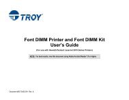 Font DIMM Kit User's Guide - Troy Group, Inc.