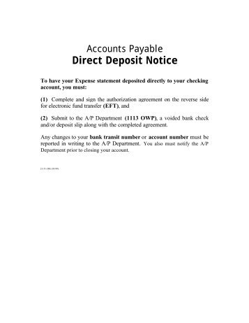 Direct Deposit Notice - Citgo