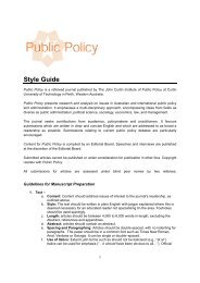 Public Policy Style Guide - Curtin Business School - Curtin University