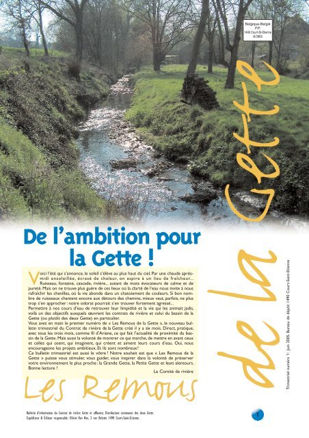 De l'ambition pour la Gette ! - Contrat de rivière Dyle-Gette