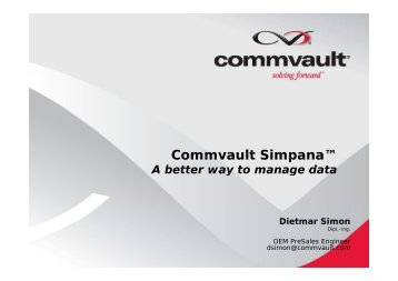 Download Commvault - ISO Datentechnik GmbH