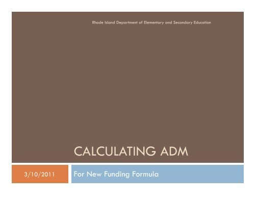 CALCULATING ADM