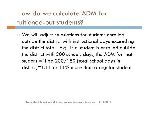 CALCULATING ADM