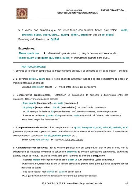 Sintaxis oracional: coordinaciÃ³n y subordinaciÃ³n en latÃ­n.