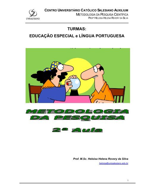 METODOLOGIA DA PESQUISA - 2Âª AULA.pdf - unisalesiano