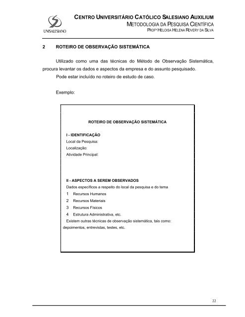 METODOLOGIA DA PESQUISA - 2Âª AULA.pdf - unisalesiano