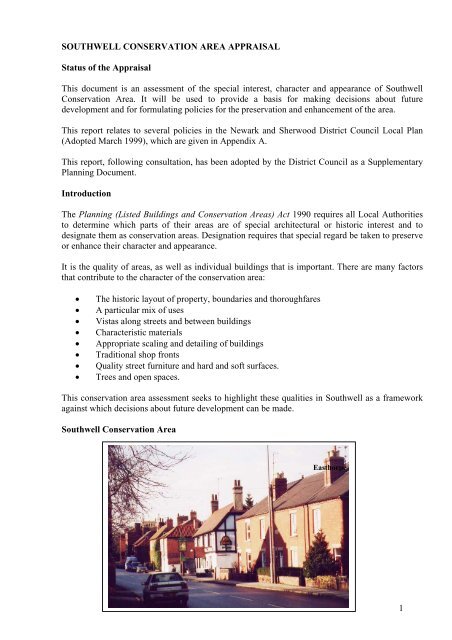 Southwell CA Appraisal.pdf - Newark and Sherwood District Council