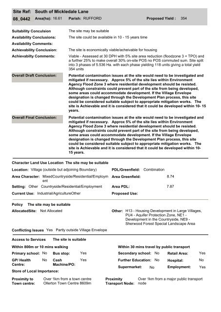 Bilsthorpe & Rufford - Newark and Sherwood District Council