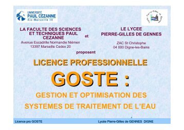 licence professionnelle goste - Lycée Pierre-Gilles de Gennes