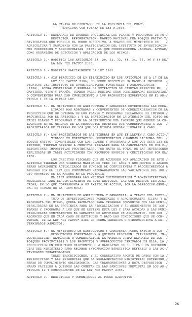 Leyes Ambientales de la Provincia del Chaco.