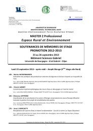 programme des soutenances - Master Pro ERE - UniversitÃ© de ...