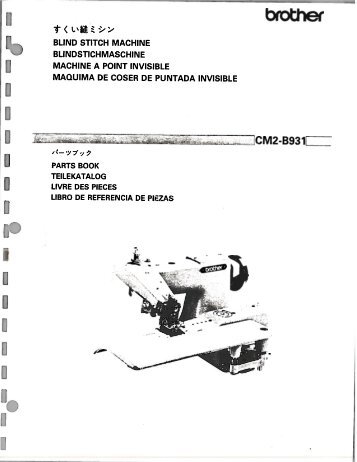 Catalogo de partes para Brother CM2-B931 - Superior Sewing ...