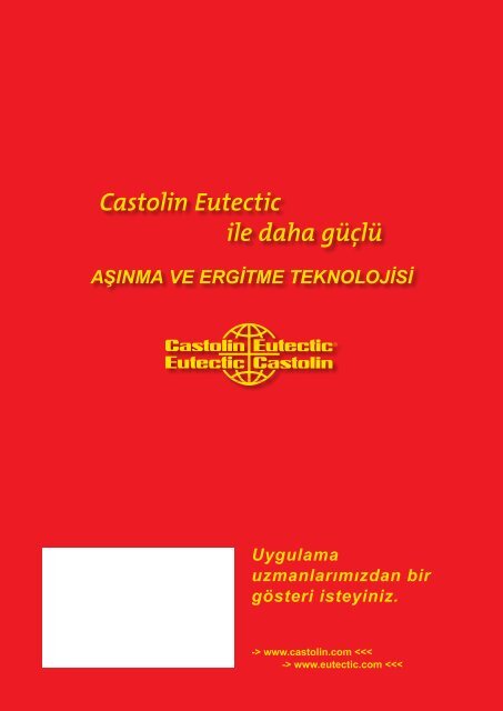 Daha fazla bilgi için lütfen BoilerTec broşürümüzü ... - Castolin Eutectic