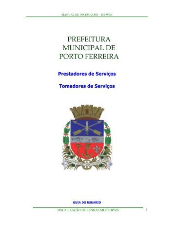 Manual de Preenchimento ISS Web - Porto Ferreira