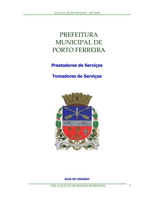Manual de Preenchimento ISS Web - Porto Ferreira