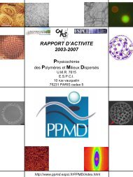 RAPPORT D'ACTIVITE 2003-2007 - Physico-chimie des PolymÃ¨res ...