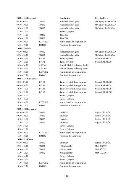 tc inÃ¶nÃ¼Ã¼niversitesi tÄ±p fakÃ¼ltesi 2013-2014 eÄitim ve Ã¶Äretim yÄ±lÄ± ...