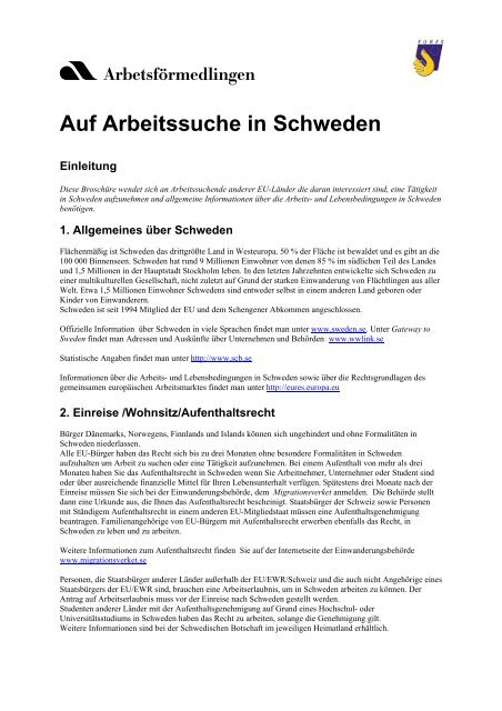 Auf Arbeitssuche in Schweden - Arbetsförmedlingen