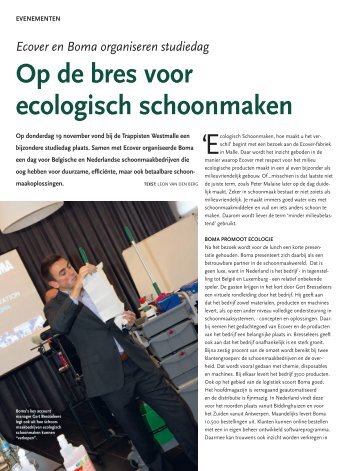 Op de bres voor ecologisch schoonmaken, Clean Totaal - Boma