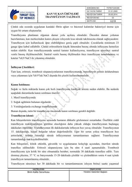 TOTM-TLM-049 Kan Ve Kan ÃrÃ¼nleri TransfÃ¼zyon TalimatÄ±.pdf