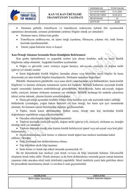 TOTM-TLM-049 Kan Ve Kan ÃrÃ¼nleri TransfÃ¼zyon TalimatÄ±.pdf