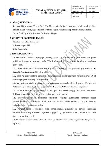 TOTM-PRS-07 Yasal ve DiÄer ÅartlarÄ±n Takibi ProsedÃ¼rÃ¼.pdf