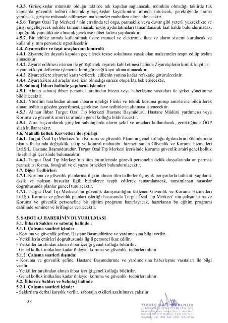 TOTM-PLN-004 GÃ¼venlik Koruma PlanÄ±.pdf - Turgut Ãzal TÄ±p Merkezi