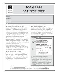 100-Gram Fat tEst DiEt - Huntsman Cancer Institute