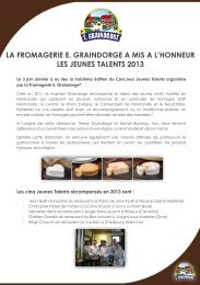 la fromagerie e. graindorge a mis a l'honneur les ... - Transversal