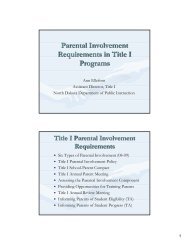 Parental Involvement Requirements in Title I Programs Presentation