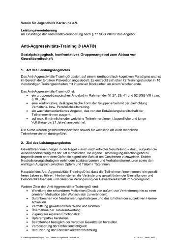 Leistungsvereinbarung - Verein fÃ¼r Jugendhilfe Karlsruhe eV