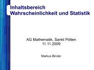 Inhaltsbereich Wahrscheinlichkeit und Statistik - Dorfmayr