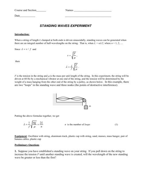 Standing Waves On A String Experiment
